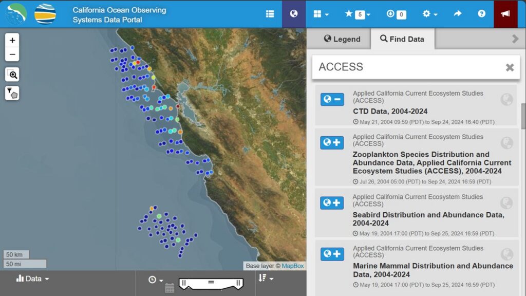 Find ACCESS on the California Ocean Observing Portal